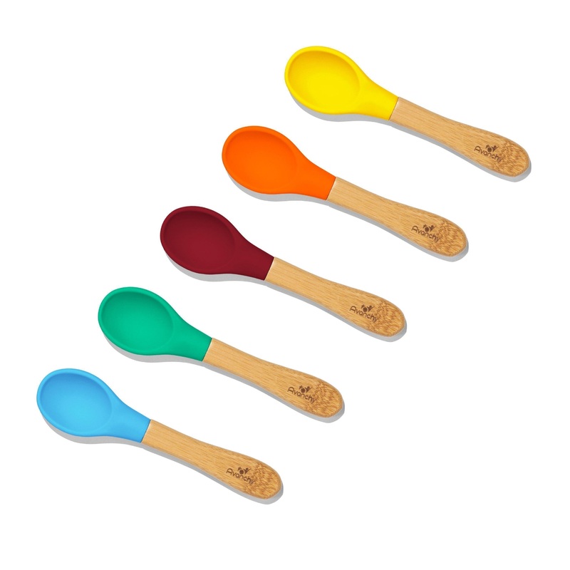 Avanchy Bamboo Baby Spoons - Pack of 5 - Blue (6m+)
