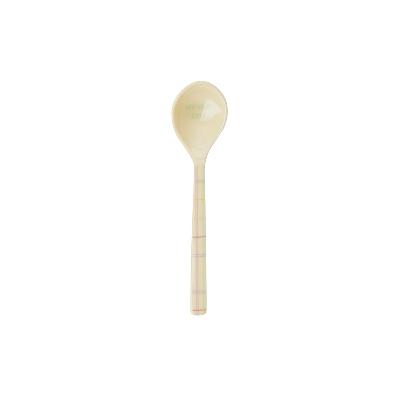Rice DK Melamine Teaspoon Cream Multicolored Check Prints