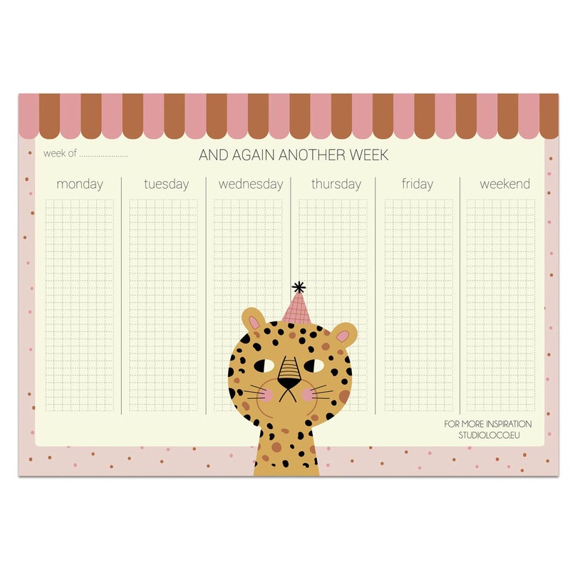 StudioLoco Cool Cat A4 Weekplanner 50 Sheets