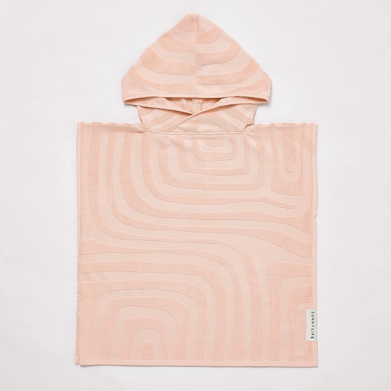 SUNNYLiFE Terry Beach Hooded Towel Surf-Ice Pink 6-9Y