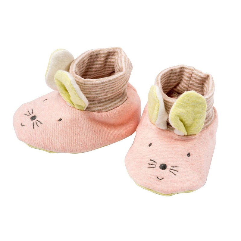 Moulin Roty Pink Baby Slippers