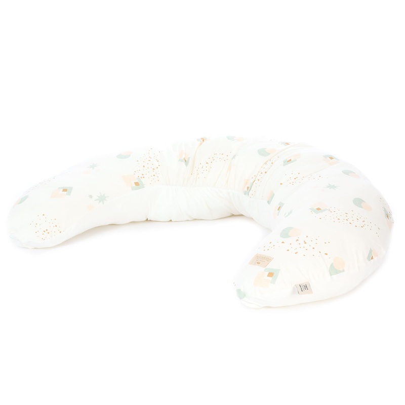nobodinoz Maternity Pillow Luna Aqua Eclipse/ White