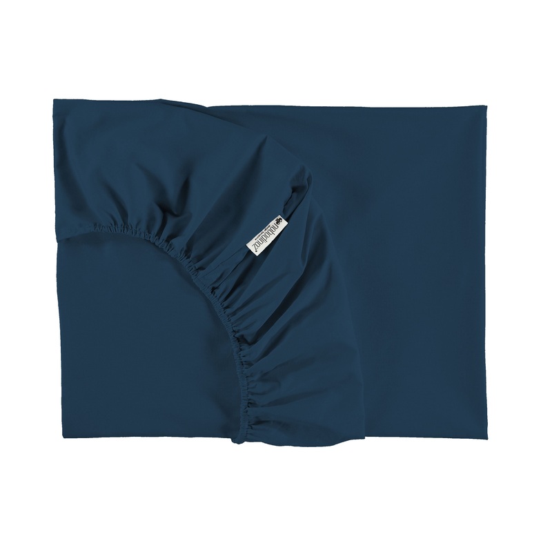 nobodinoz Tibet Fitted Sheet Single Night Blue