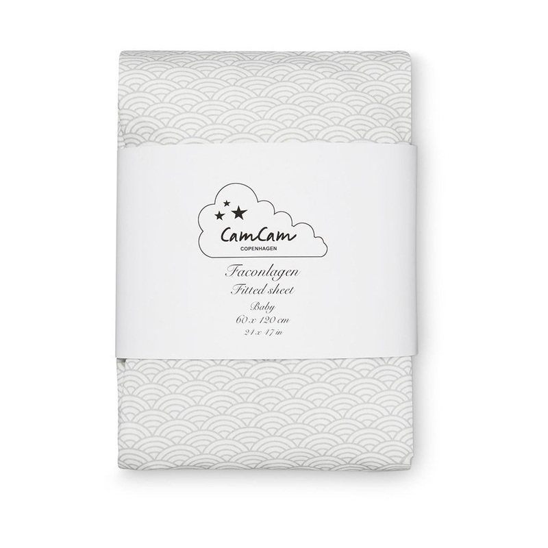 Cam Cam Copenhagen Fitted Sheet Baby Grey Wave