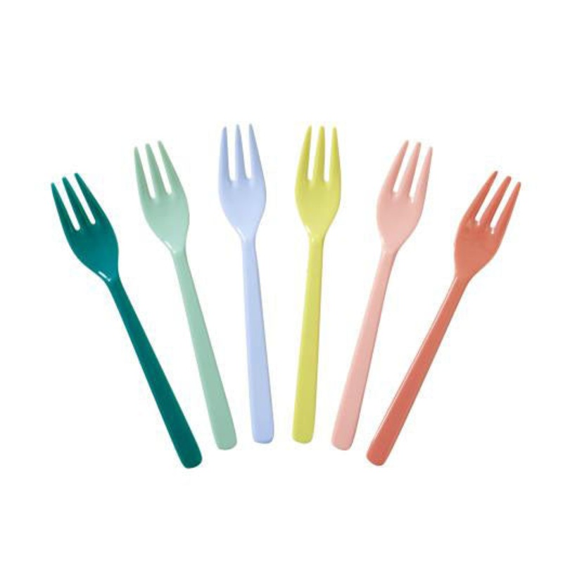 Rice DK Cake Forks in 6 Assorted Shine Colors
