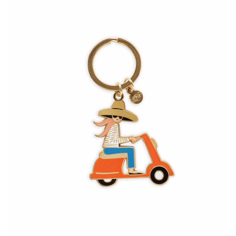 Rifle Paper Co Scooter Enamel Keychain