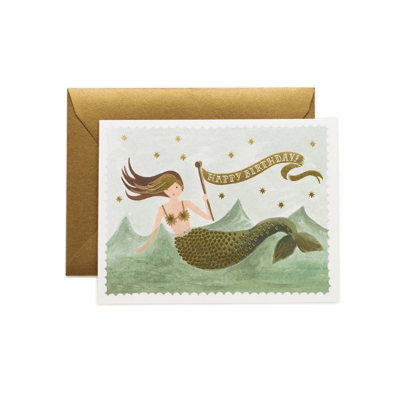 Rifle Paper Co Vintage Mermaid Birthday Card