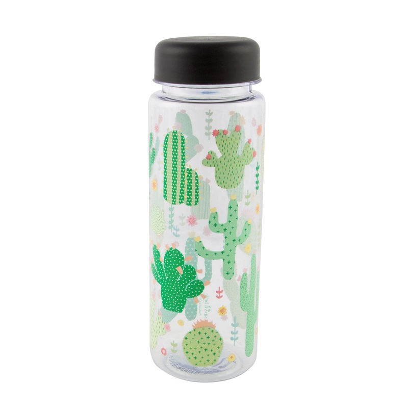 RJB Stone Colourful Cactus Clear Water Bottle