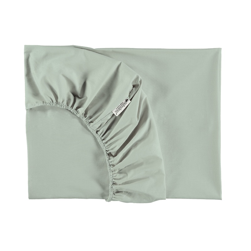 nobodinoz Tibet Fitted Sheet BB Aqua