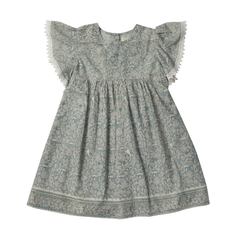 Bonheur du Jour Paris Baby+Girl Dress Blue Green