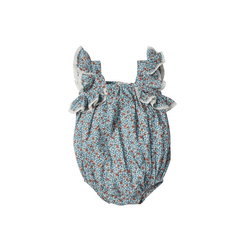 Bonheur du Jour Paris Baby BB Overall Flowers Blue