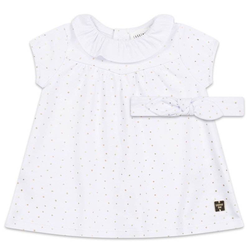 Carrment Beau Dress + Headband Spring 2 Newborn Gold Yellow