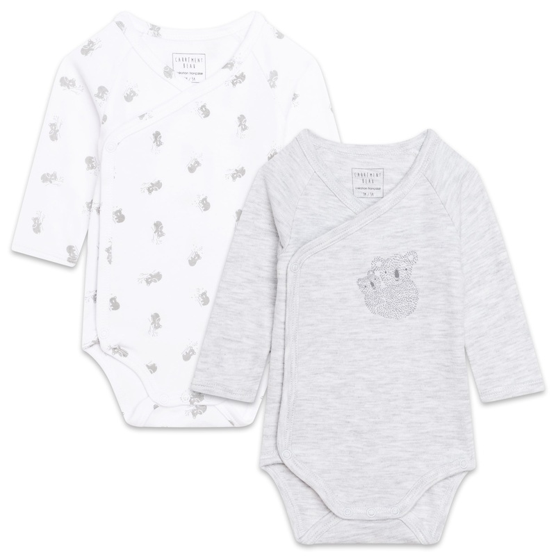 Carrment Beau Set of Body Spring 2 Newborn White Grey