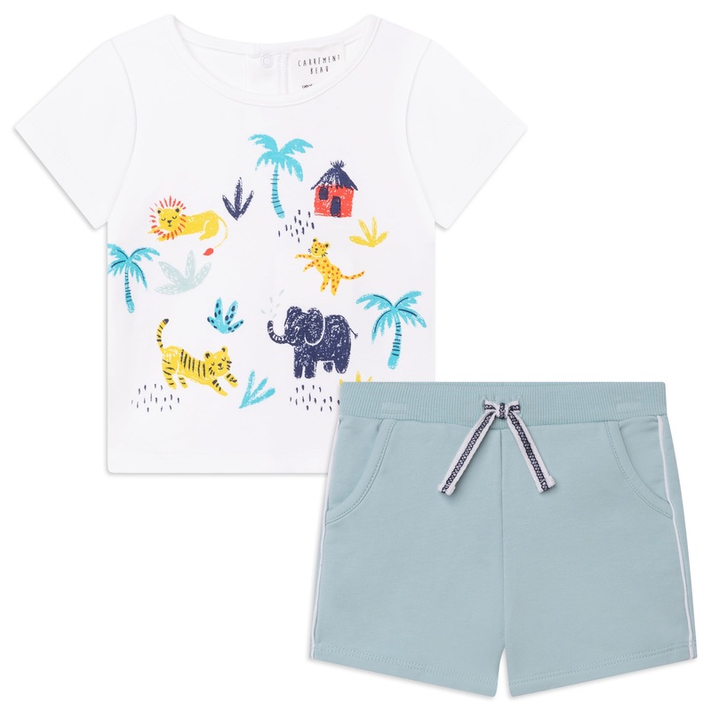 Carrment Beau T Shirt + Shorts Spring 1 Infant White Green