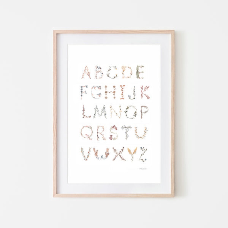 Mushie Poster Alphabet Floral Poster