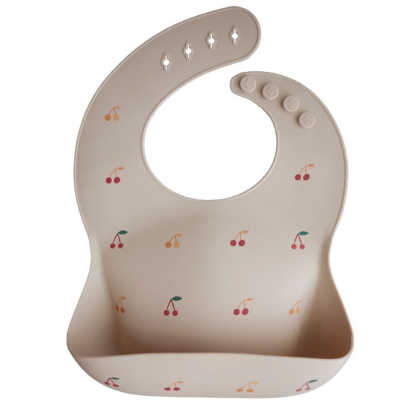 Mushie Silicone Baby Bib Cherries