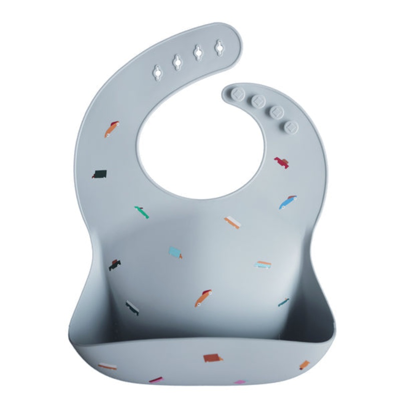 Mushie Silicone Baby Bib Retro Cars