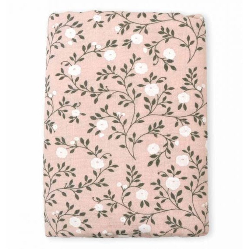 A Little Lovely Company Muslin Cloth XL: Blossom - Dusty Pink