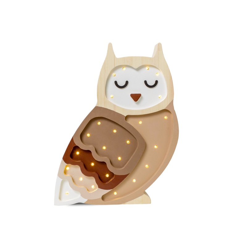Little Lights Owl Lamp - Ombre Brown