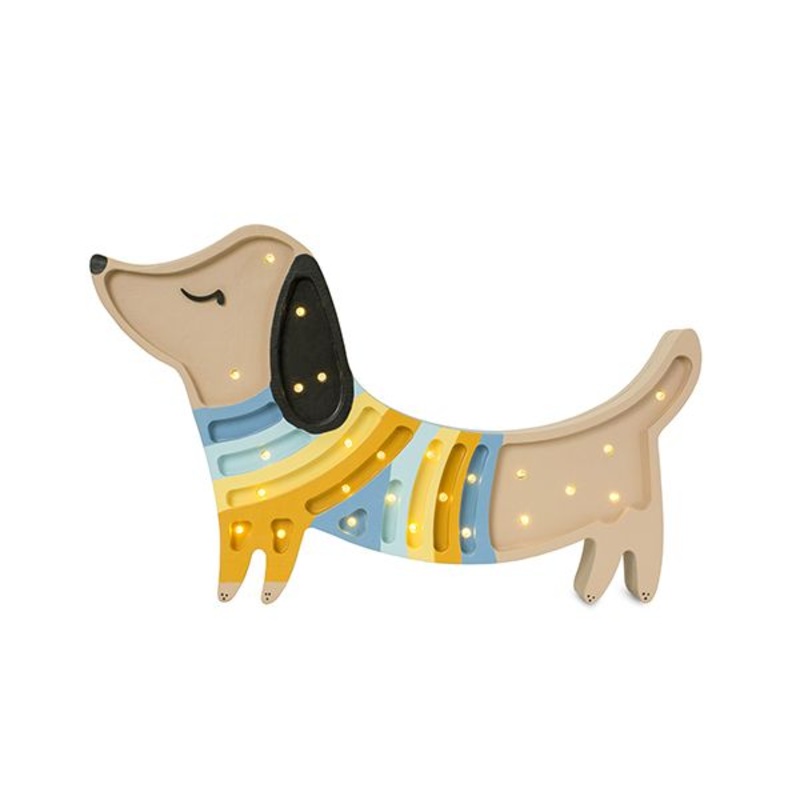 Little Lights Puppy Lamp - Cracows Stripes (Pre-Order; Est. Delivery in 4-8 Weeks)