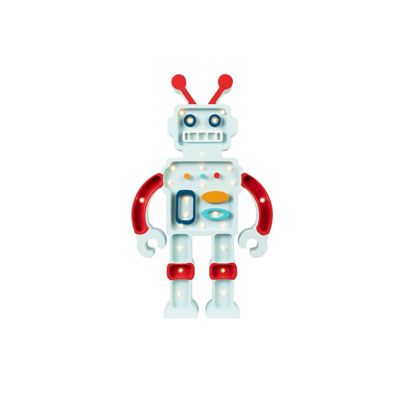 Little Lights Robot Lamp - Metalic Blue (Pre-Order; Est. Delivery in 4-8 Weeks)