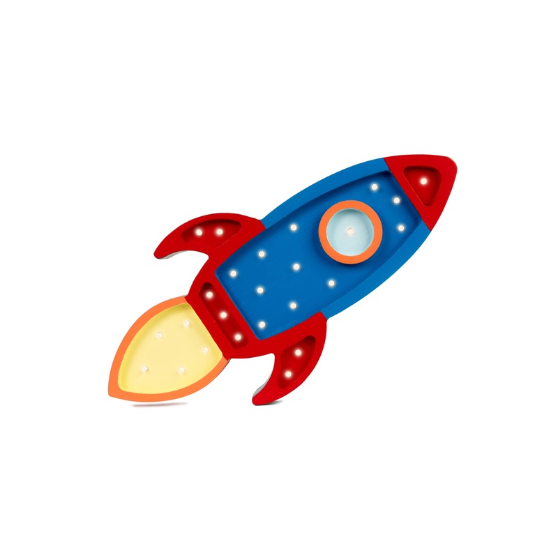 Little Lights Space Rocket Lamp - Navy Red (Pre-Order; Est. Delivery in 4-8 Weeks)