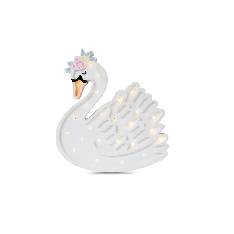 Little Lights Swan Lamp - Lake Flower White