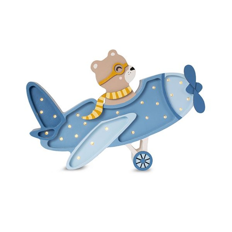 Little Lights Vintage Aircraft Lamp - Denim Blue