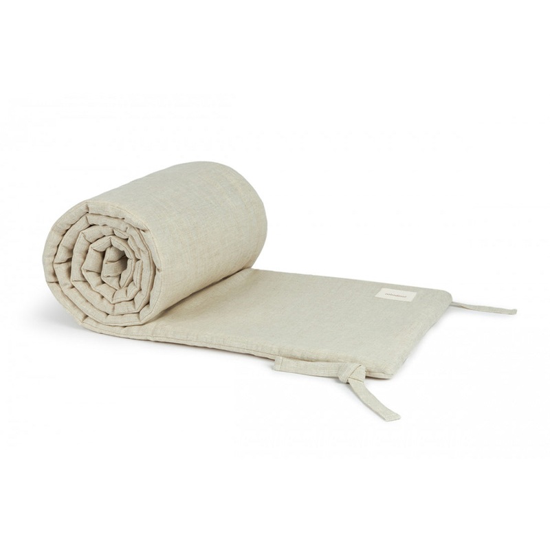 nobodinoz Lin Franais Cot Bumper Greige