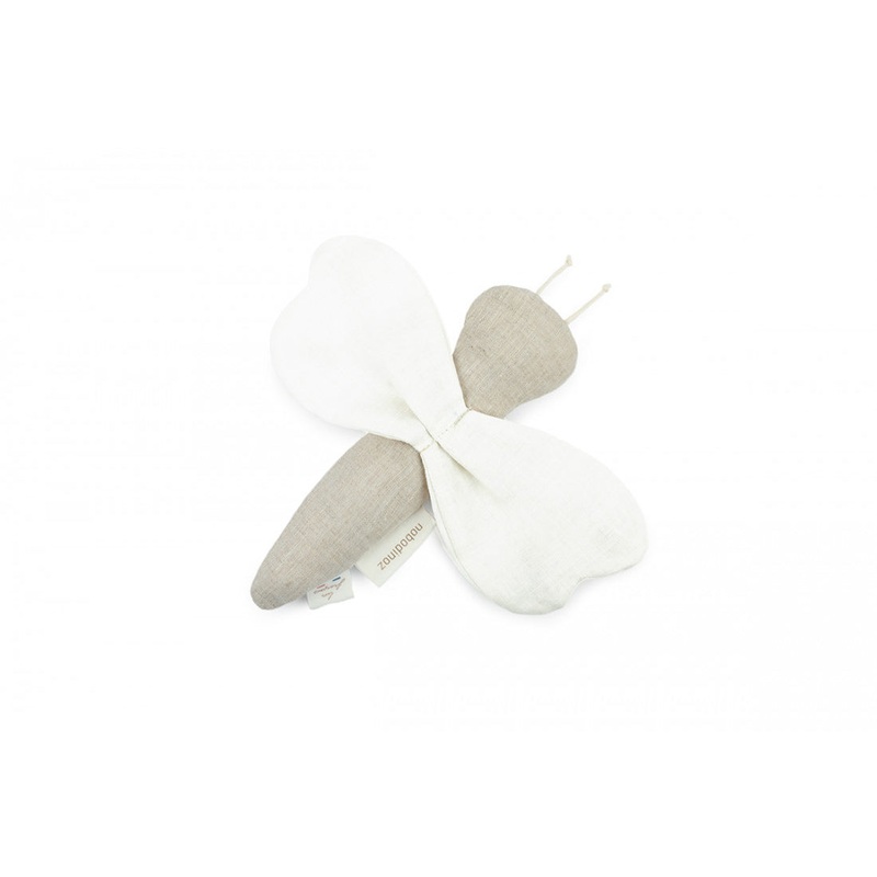 nobodinoz Lin Franais Dragonfly Rattle Greige
