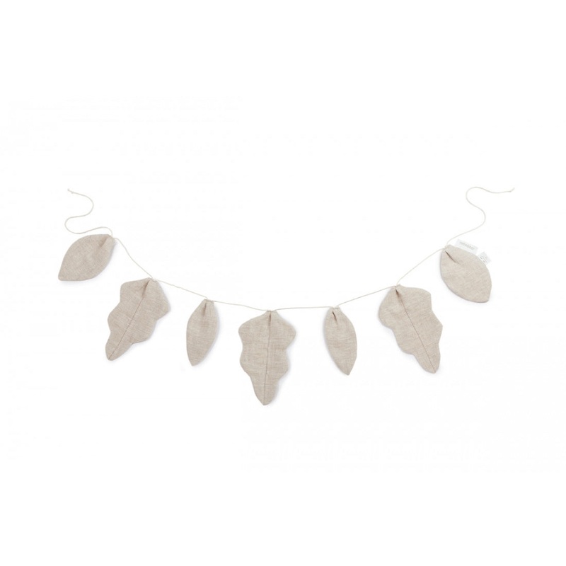 nobodinoz Lin Franais Leaf Garland Greige