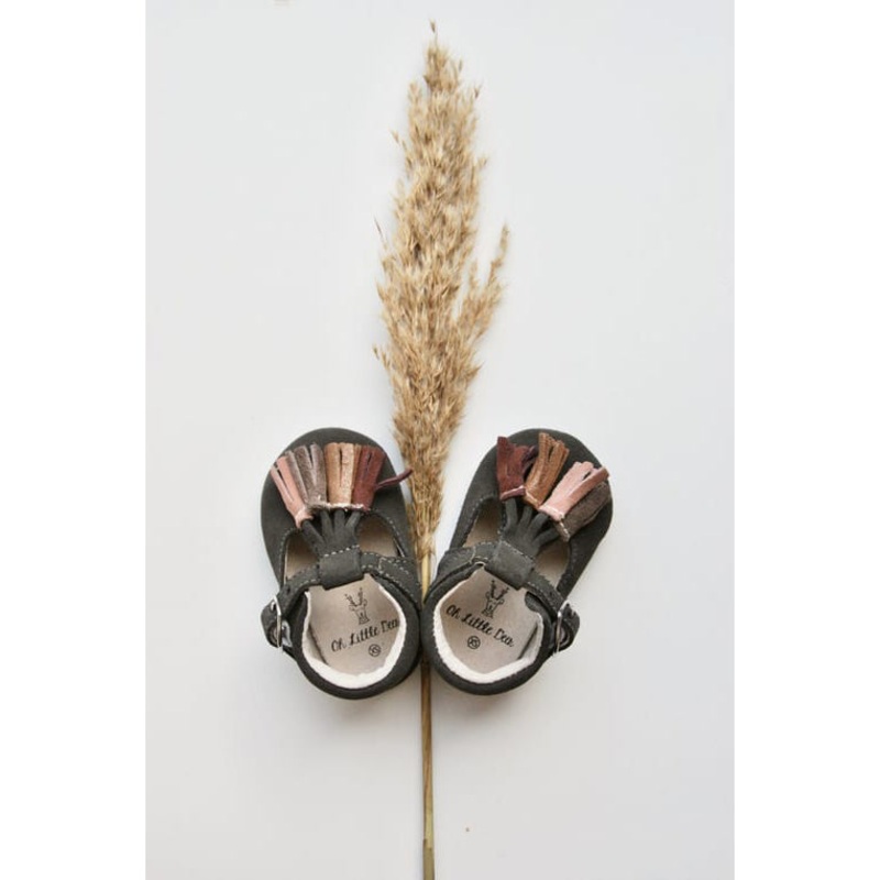 Oh Little Deer Fringe Shoes - Antracite