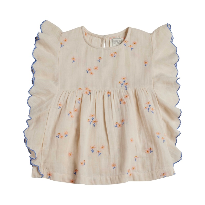 Bonheur du Jour Paris Daisy Baby + Girl Blouse - Ecru Rose