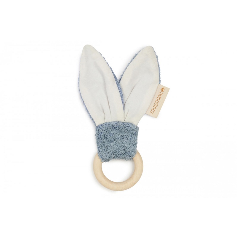 nobodinoz Bunny Teether Ring Blue
