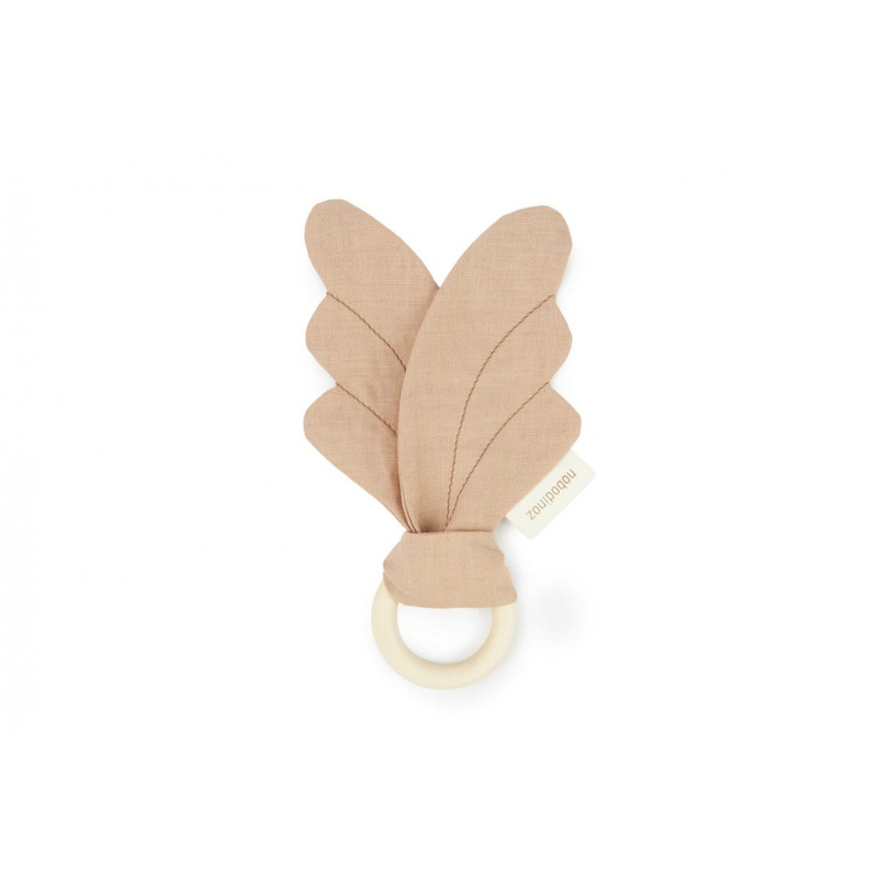 nobodinoz Lin Franais Wings Teether Ring Sand