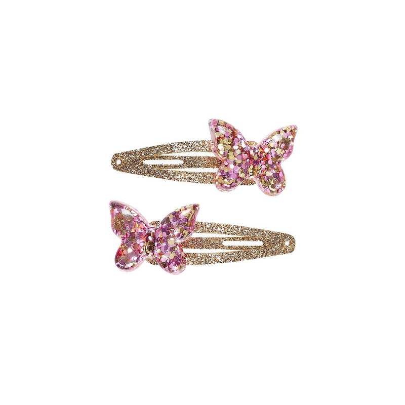 Souza Hair Clips Wiep Butterfly Pink (2 Pcs, Card, 1 Card)