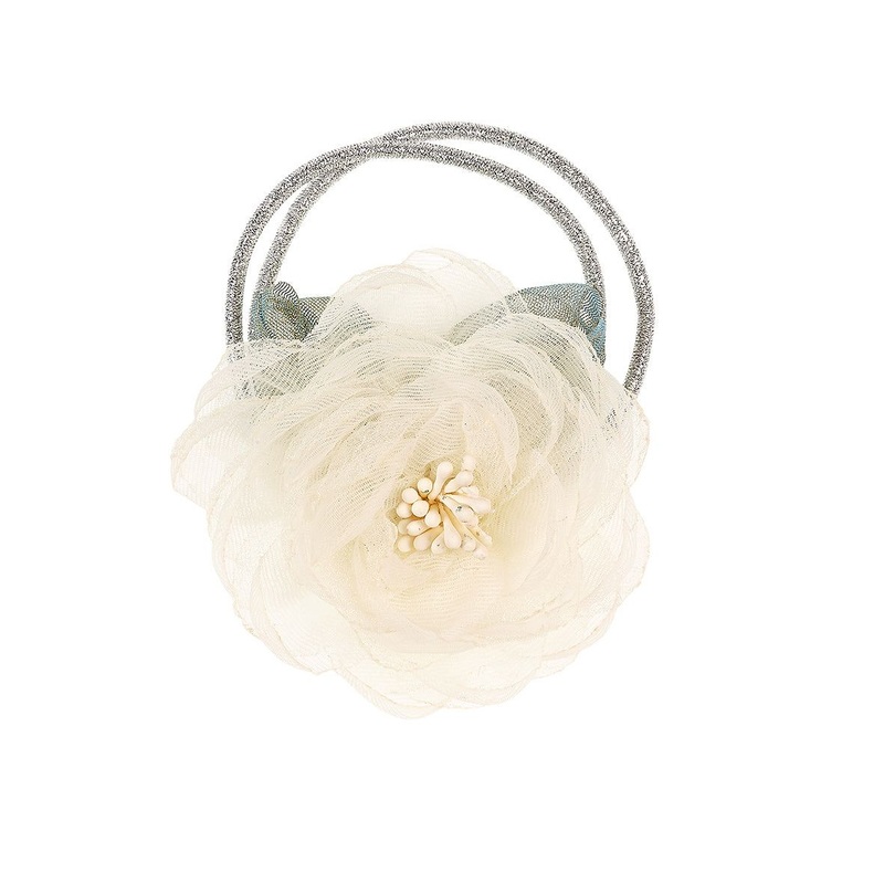 Souza Hair Elastic Paris Flower Off White (1 Pc/Card, 1 Card)