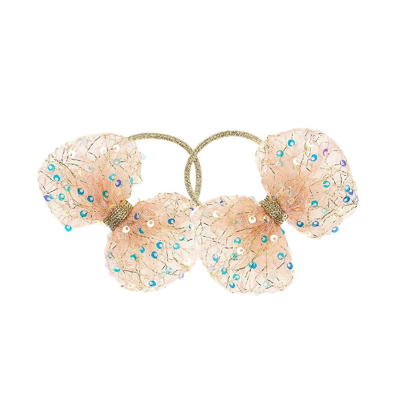 Souza Hair Elastics Babbe Bow Gold (2 Pcs/Card, 1 Card)