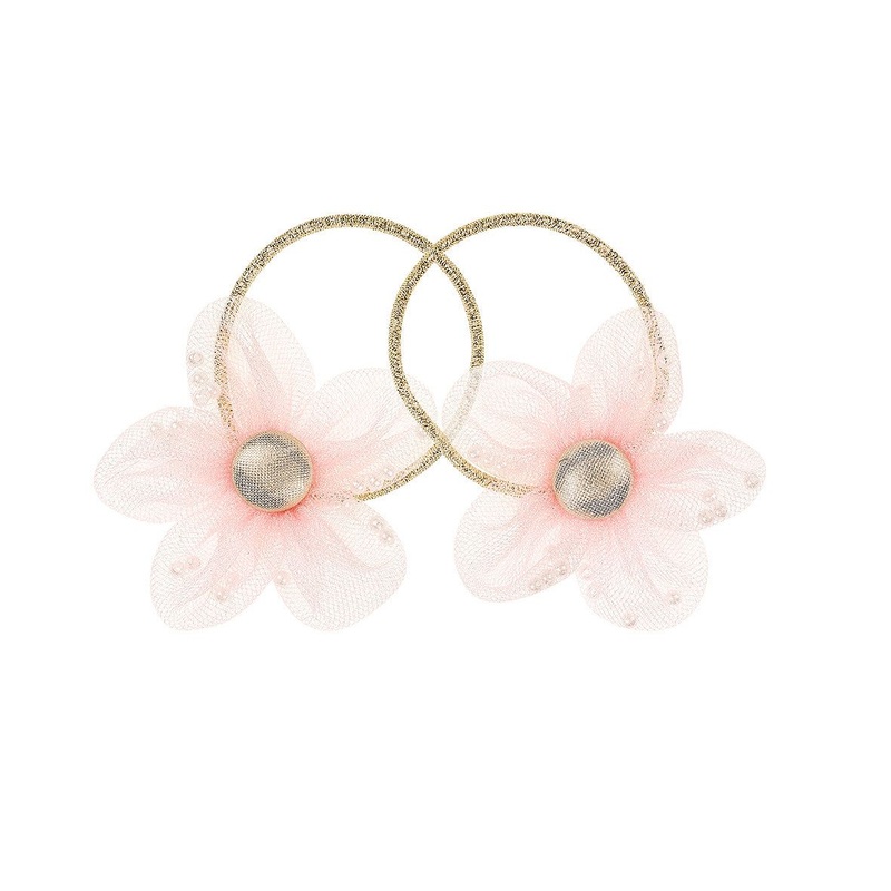 Souza Hair Elastics Odet Flower Pink (2 Pcs/Card, 1 Card)