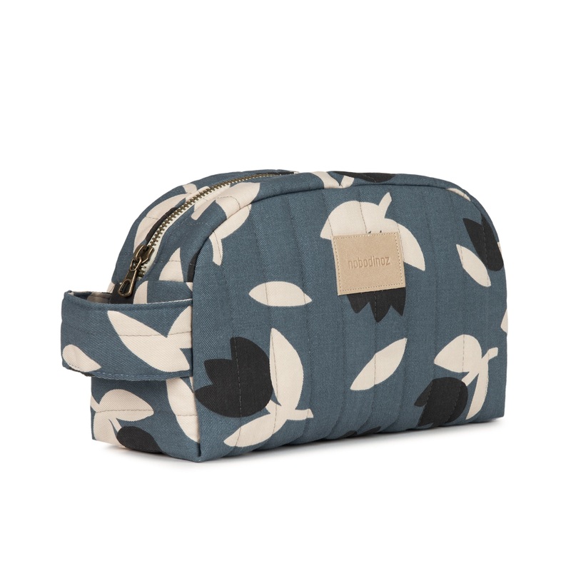 nobodinoz Hyde Park Waterproof Vanity Case Blue Black Tulips