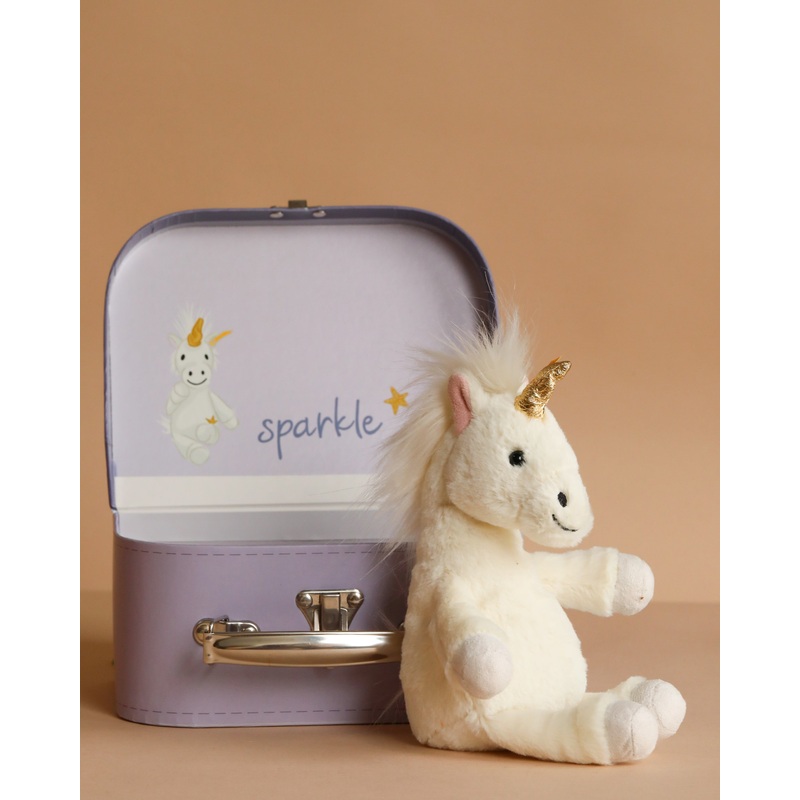 Steiff Unica Dangling Plush Toy Unicorn in Suitcase