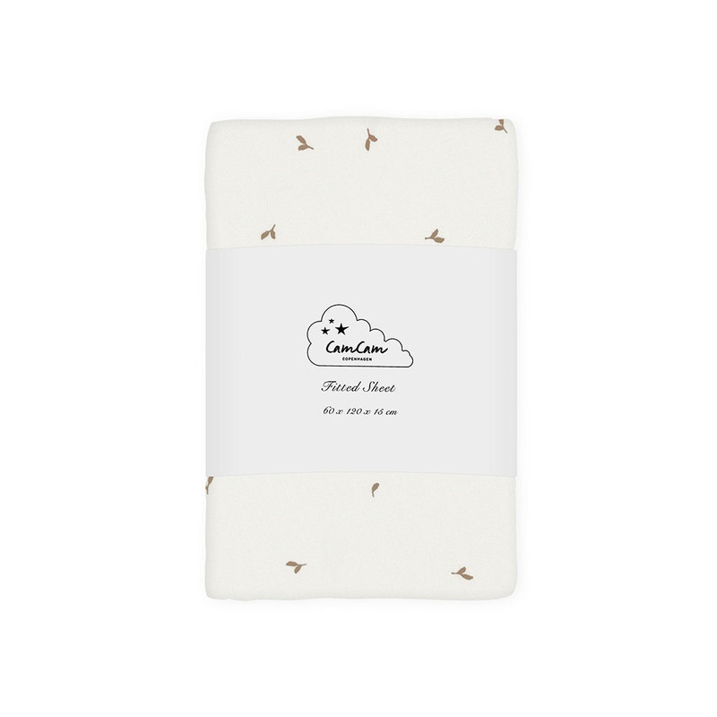 Cam Cam Copenhagen Fitted Sheet 60x120x15cm - GOTS Flowing Leaf