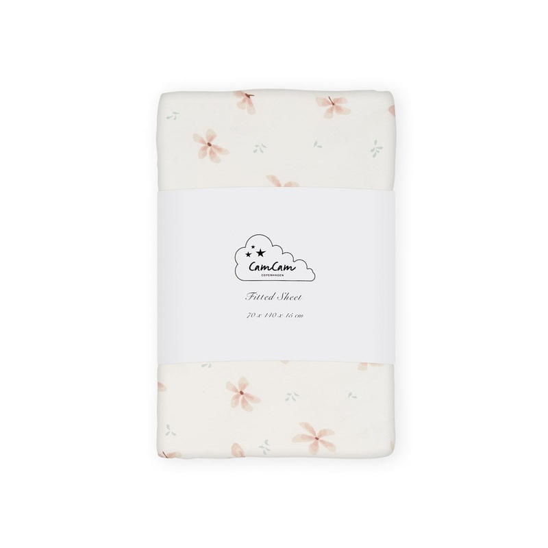 Cam Cam Copenhagen Fitted Sheet 70x140x15cm - GOTS Windflower Crme
