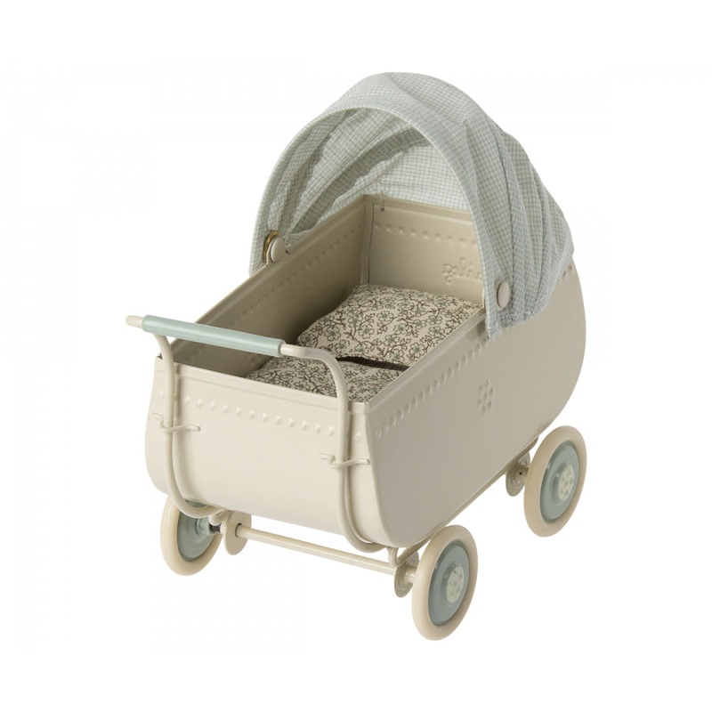 Maileg Pram, Micro - Blue