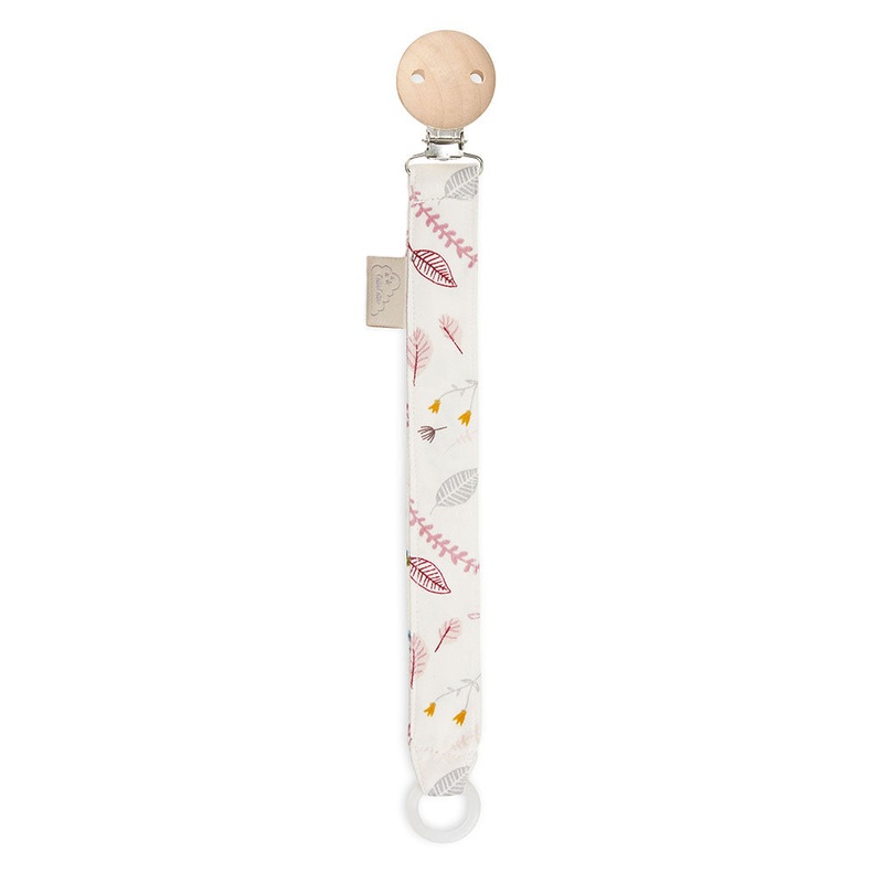 Cam Cam Copenhagen Pacifier Holder - GOTS Pressed Leaves Rose