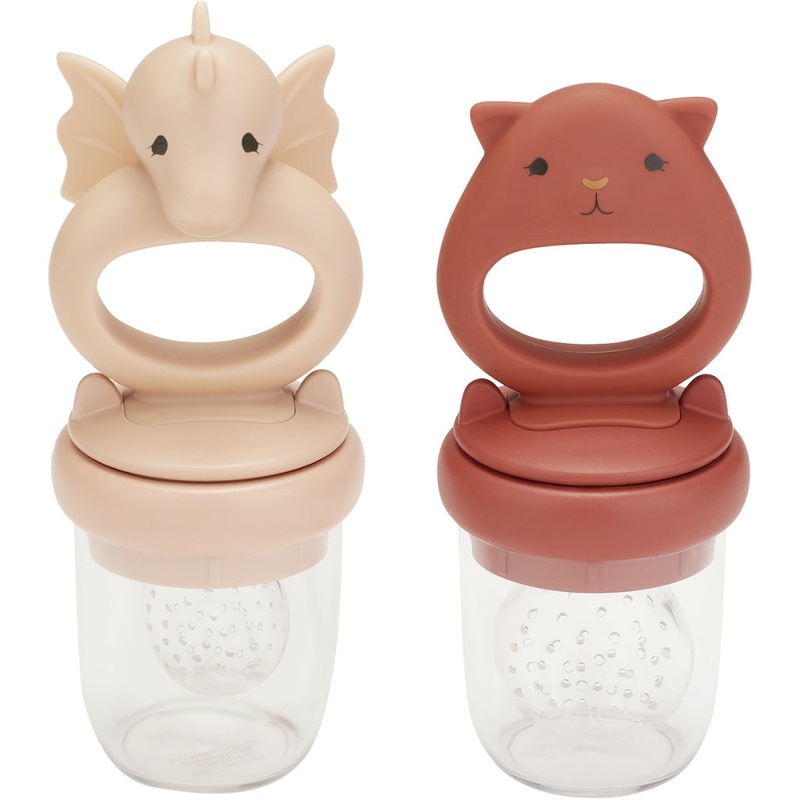 Konges Sljd 2 Pack Fruit Feeding Pacifier Dragon - Rose Sand / Copper Brown