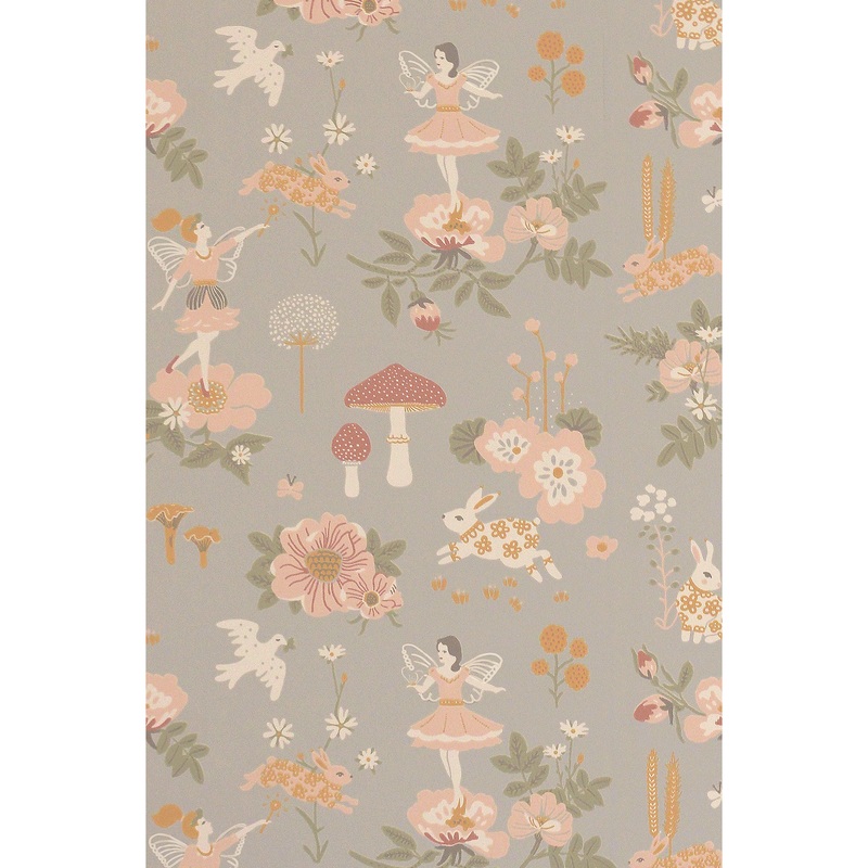 Majvillan Wallpaper Old Garden Gentle Bluegrey (Pre-Order; Est. Delivery in 2-3 Weeks)