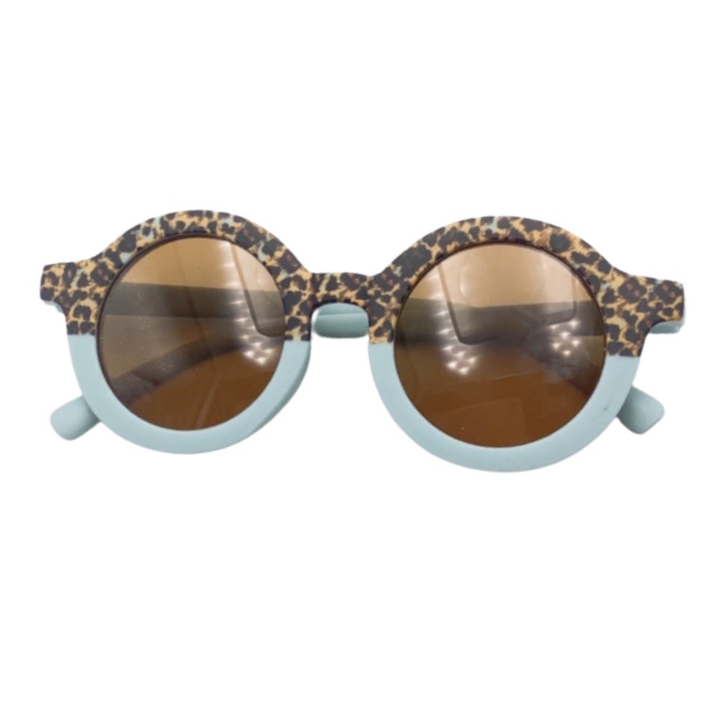 My Little Sunnies Round Two Tone Sunglasses Sky Blue Cheetah