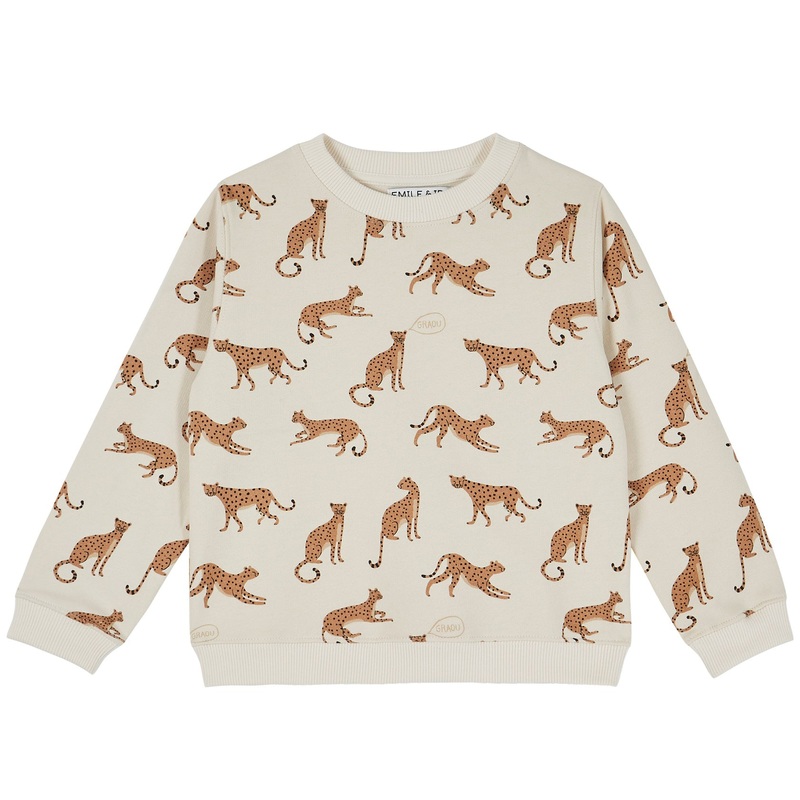 Emile et Ida Sweatshirt Ecru Leopard
