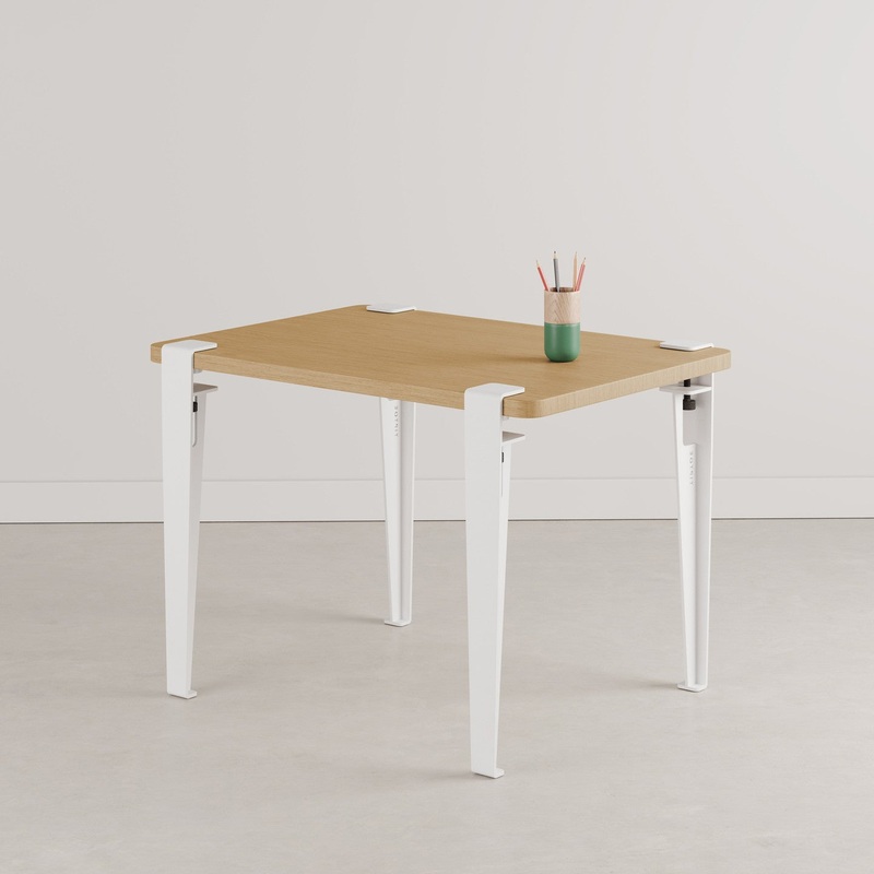 TIPTOE Kids Desk - Solid Oak Tabletop with Legs - Cloudy White - 70x50cm